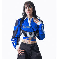 Womens Andersson Bell Josie Racing Crop Shirt 'Blue' XS - Product from Sole Classics
