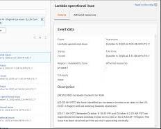 Image of AWS Health Dashboard event details screen