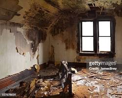 Image of Furniture destroyed by fire in an apartment