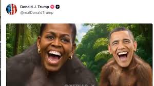 Barack and Michelle Obama depicted with derogatory imagery