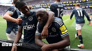 Newcastle United celebrate their 2-0 Premier League win over Tottenham Hotspur