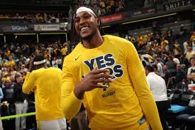 myles turner in action during a game