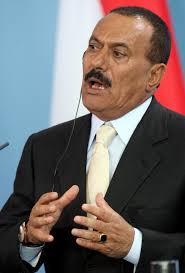 Former Yemeni President Ali Abdullah Saleh faced off with protesters yesterday outside his hotel, the Ritz Carlton on Central Park South. - ali-abdullah-saleh