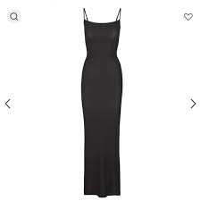 SKIMS | Dresses | Skims Long Slip Black Dress Soft Lounge Collection | Poshmark