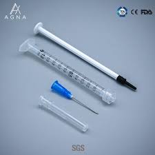 Disposable Vaccine Syringe 1 ml Luer Lock - Agna Healthcare