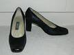 Black leather court shoes size 5