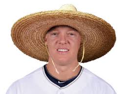 Top 2: Nick Hundley struck out on a foul tip against Brian Duensing. Top 5: Hundley struck out a foul tip against Duensing - nickhundleygoldensombrero