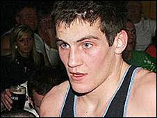 Shane McGuigan lands a punch against Terry Garland - _45630259_shane_mcguigan_226