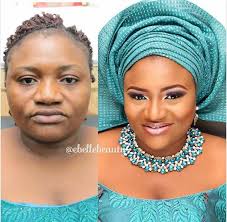 Image result for nigerian bridal makeup before and after