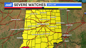 Severe Thunderstorm Watch for central Indiana until 4 a.m.