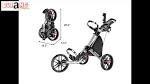 Caddytek EZ Fold Wheel Golf Push Cart Aluminum Frame Gray