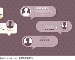 speech bubbles with positive reviewsの画像