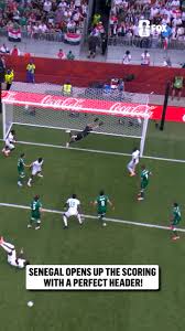 The early header is good for Senegal's opening goal against Iraq 🇸🇳