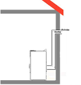 Conduit en Ventouse : Pose en faade contre le mur - PoelePellets