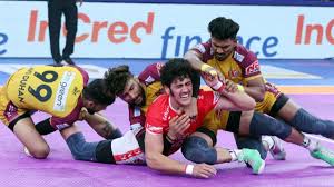 PKL 12: Bharat, Vijay Combine As Telugu Titans Spoil Shadlouis 100th PKL Game, Beat Gujarat Giants By Single Point