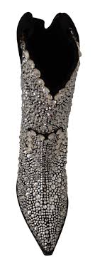 Dolce & Gabbana Crystal-Embellished Black Suede Women's Boots EU35/US4.5 / Black - Product from LUX LAIR