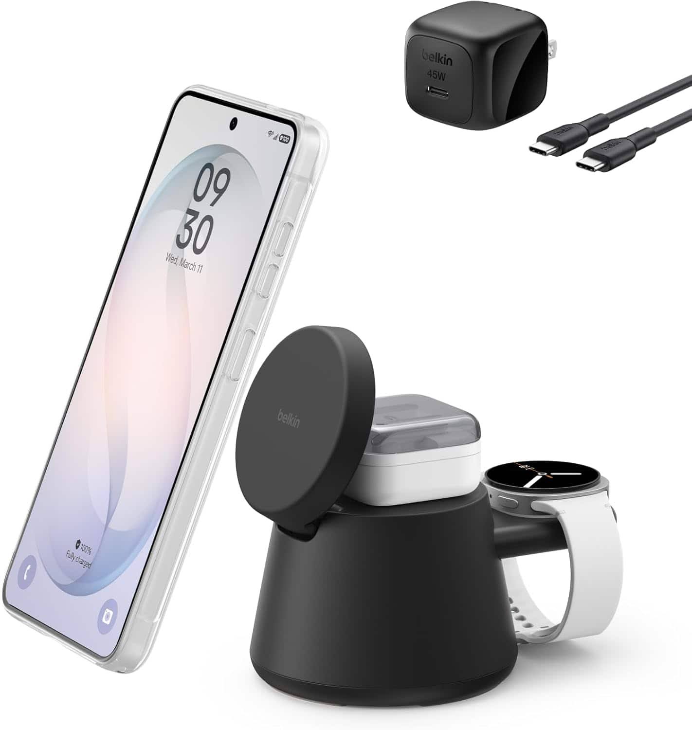 Belkin 3-in-1 UltraCharge Modular Charging Dock with Qi2 25W for iPhone