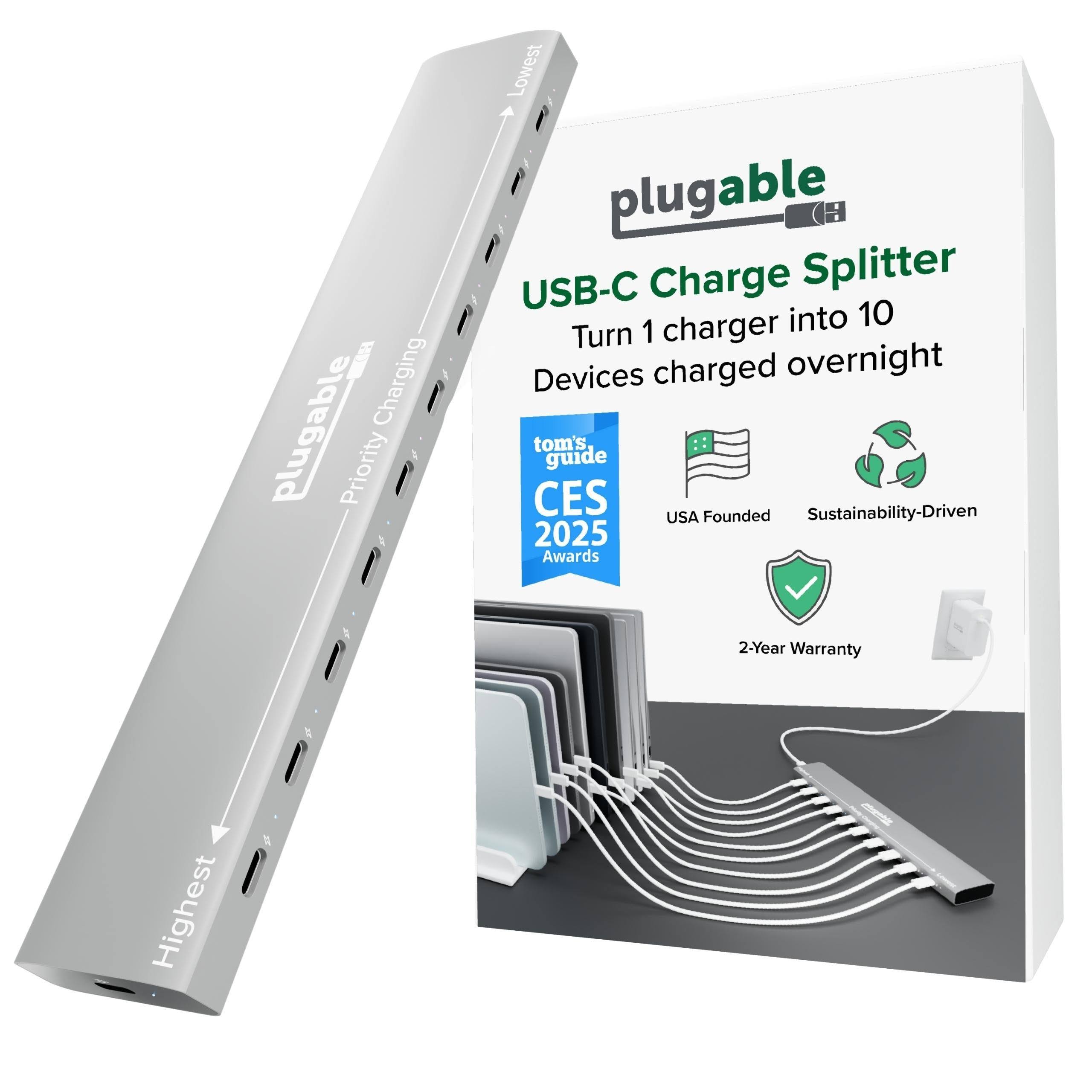 Plugable 10 Port USB C Charging Station
