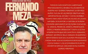 Fallece el actor de doblaje Fernando Meza