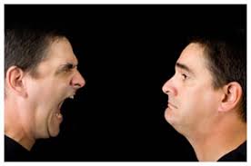 Image result for images of man shouting at another person