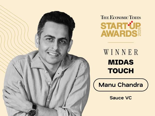 Sauce VC's Manu Chandra wins Midas Touch for Best Investor at ET Startup Awards 2026; Groww named top startup