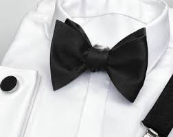 Unique Black Satin Butterfly Style Self Tie Bow Tie, Wedding Black Self-tie Bow Tie, Men's Satin Self Tie Bow Tie Suspenders Cufflinks - Etsy - Product from Etsy