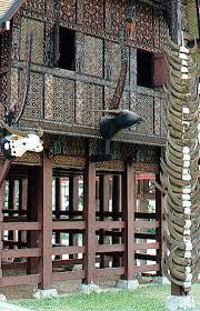 Traditional house Tongkonan generally equipped with buffalo horn decoration