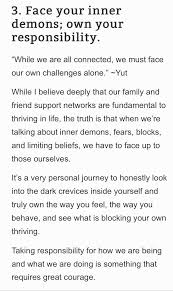 Face your inner demons; own your responsibility. | One Quote at a ... via Relatably.com