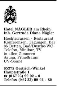 Firma Hotel Nägler am Rhein, Inh. Gertrude Diana Nägler in ... - 279593