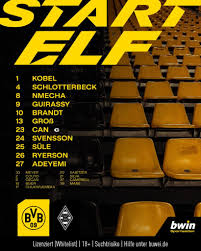 BVB gegen Gladbach: Die offiziellen Aufstellungen