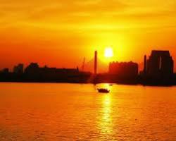 Image of Sunset over the Mekong River in Cambodia
