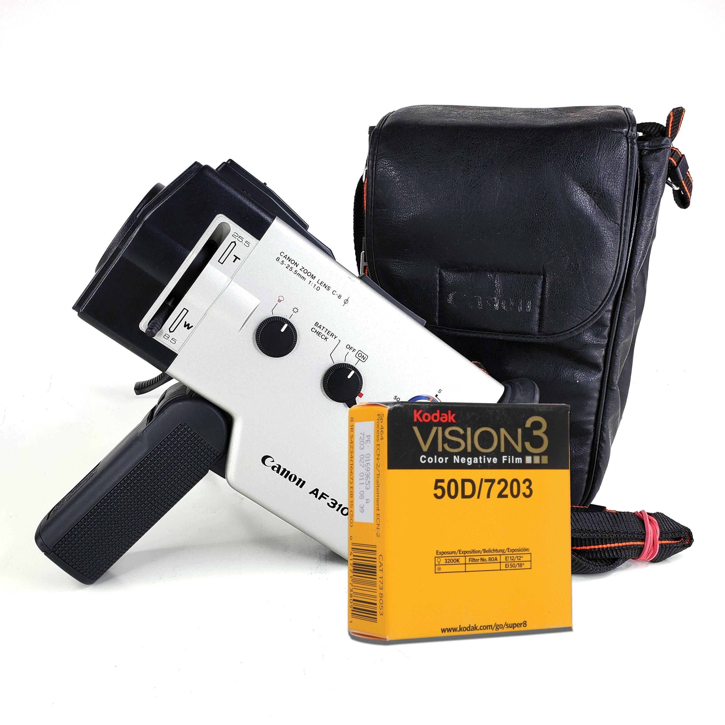 Canon AF310XL Auto Focus Super 8 Camera with Original Bag Camera + Bag + Kodak 50D Modern Film + 2.2x Tele Lens