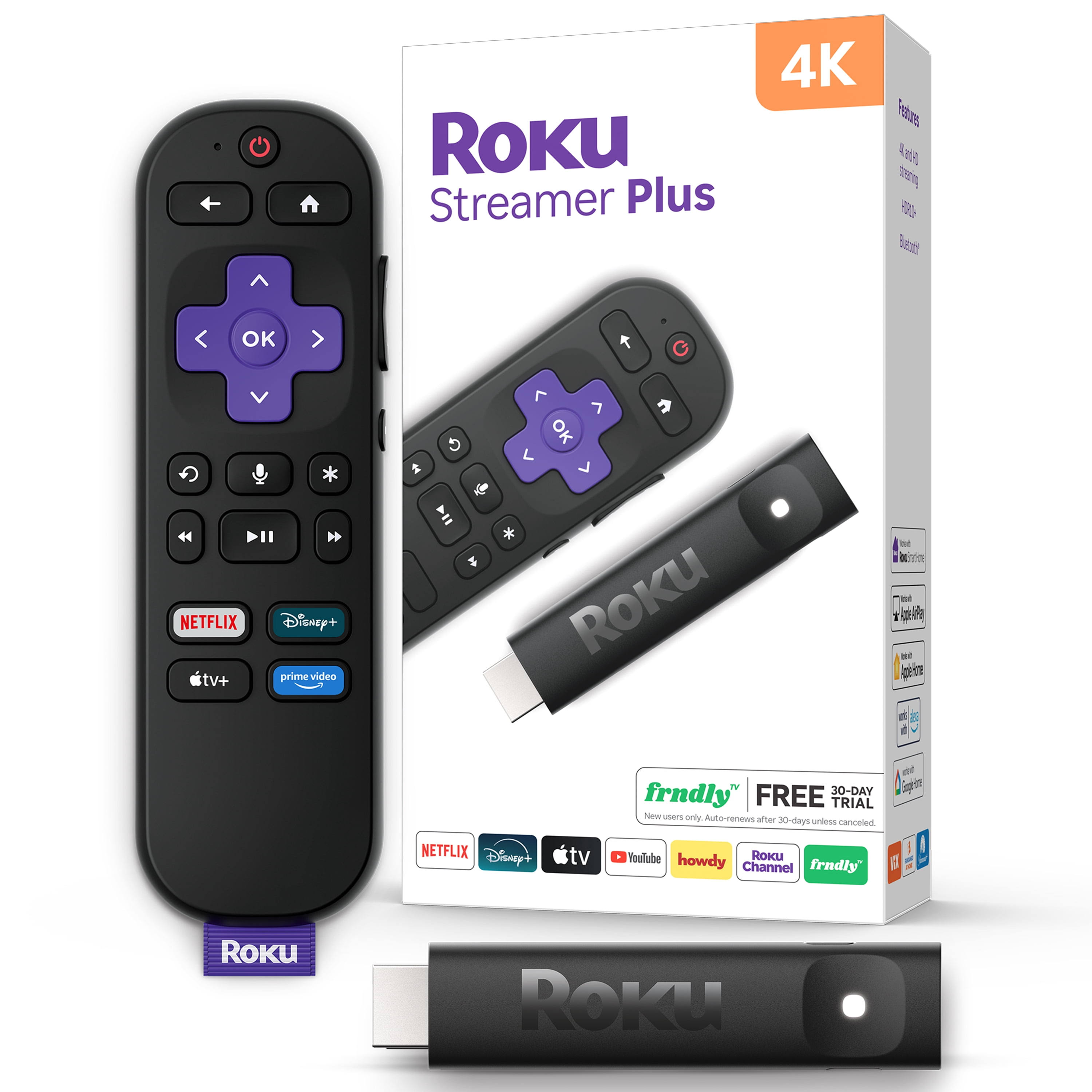 Roku Streamer Plus 2025 4K & HDR Roku Streaming Device for TV with Voice Remote