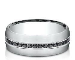 Image of Black diamond channel setting ring