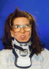 Rosie Thomas has a split personality. There is a super-dorky, neck-brace-wearing, glasses-with-tape-on-them, pizza delivery girl named ... - rosie2