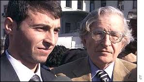 Chomsky (right) with publisher Fatih Tas outside court. Publisher Fatih Tas was set free immediately - _1817922_twoap300