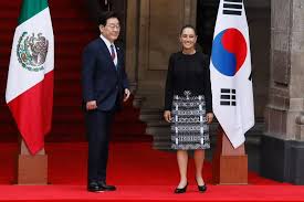 Claudia Sheinbaum recibió en Palacio Nacional a Lee Jae-Myung, presidente de la República de Corea
