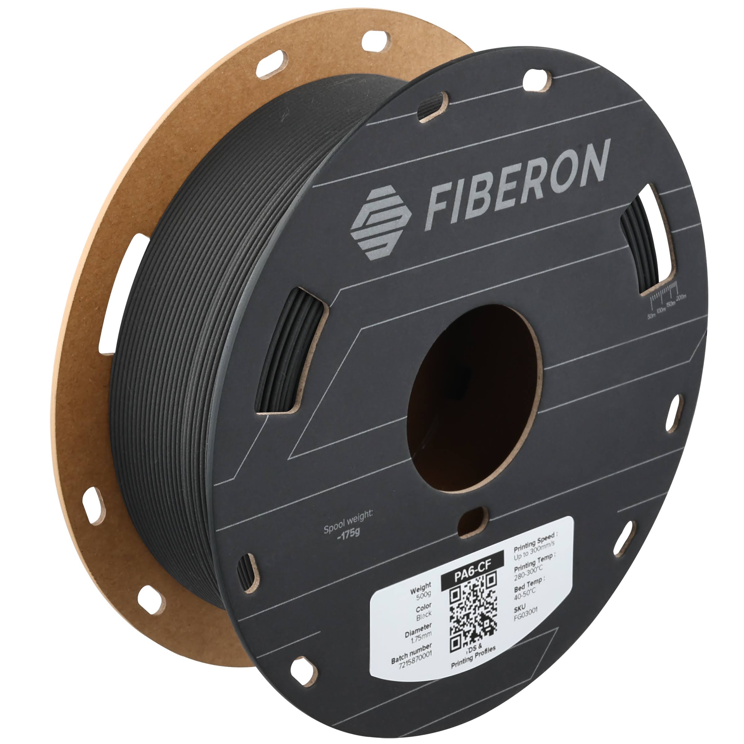 Fiberon PA6-CF20 (Formerly PolyMide PA6-CF) - 1.75mm (New Packaging) / 0.5kg / Black