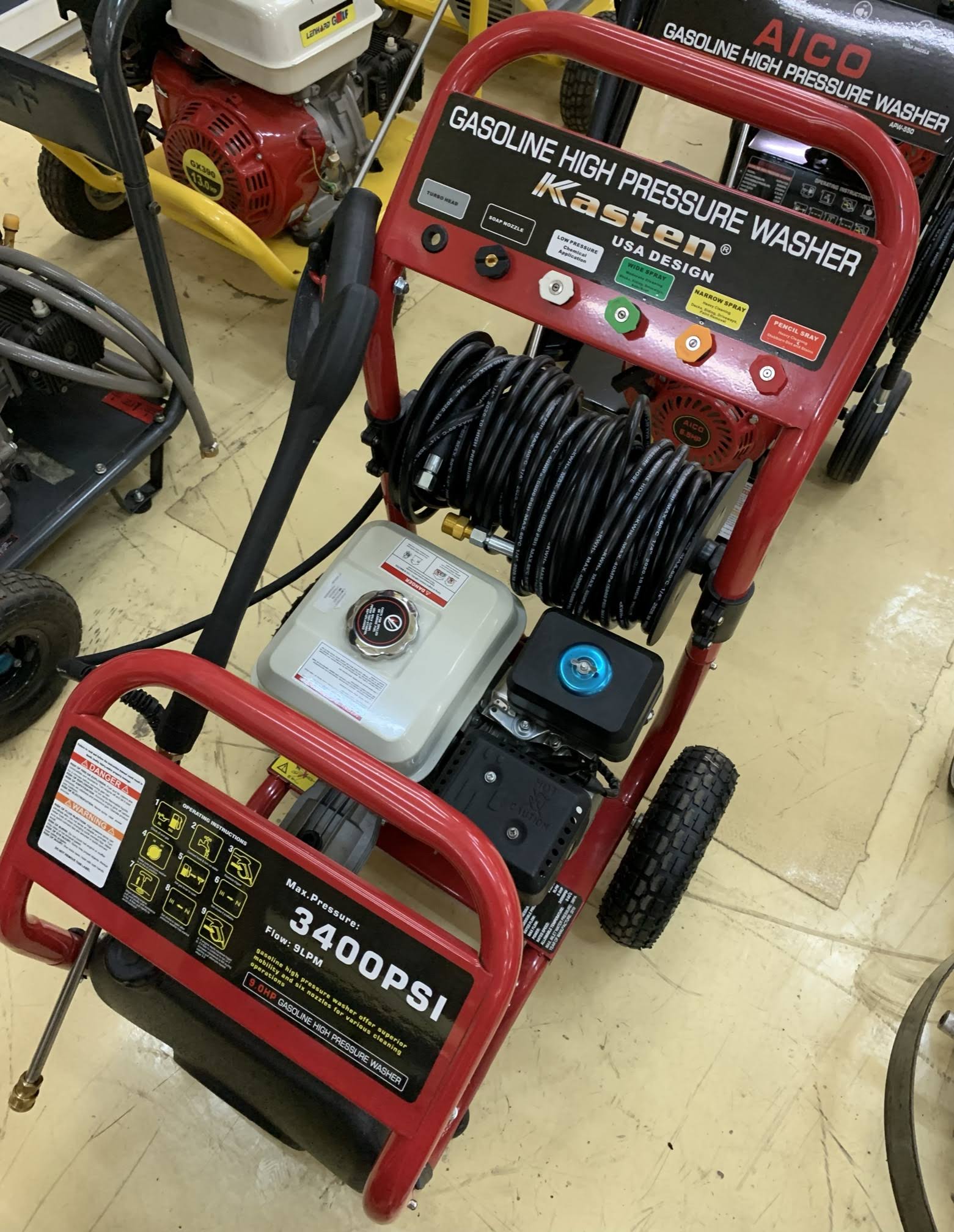 Kasten 3400Psi Petrol high Car wash Machine with Soap tank