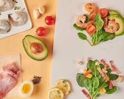 다양한 샐러드 레시피 이미지 콜라주 이미지