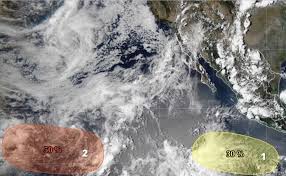 Prevén dos zonas de baja presión en el Pacífico