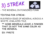 Mineral Streak Experiment m