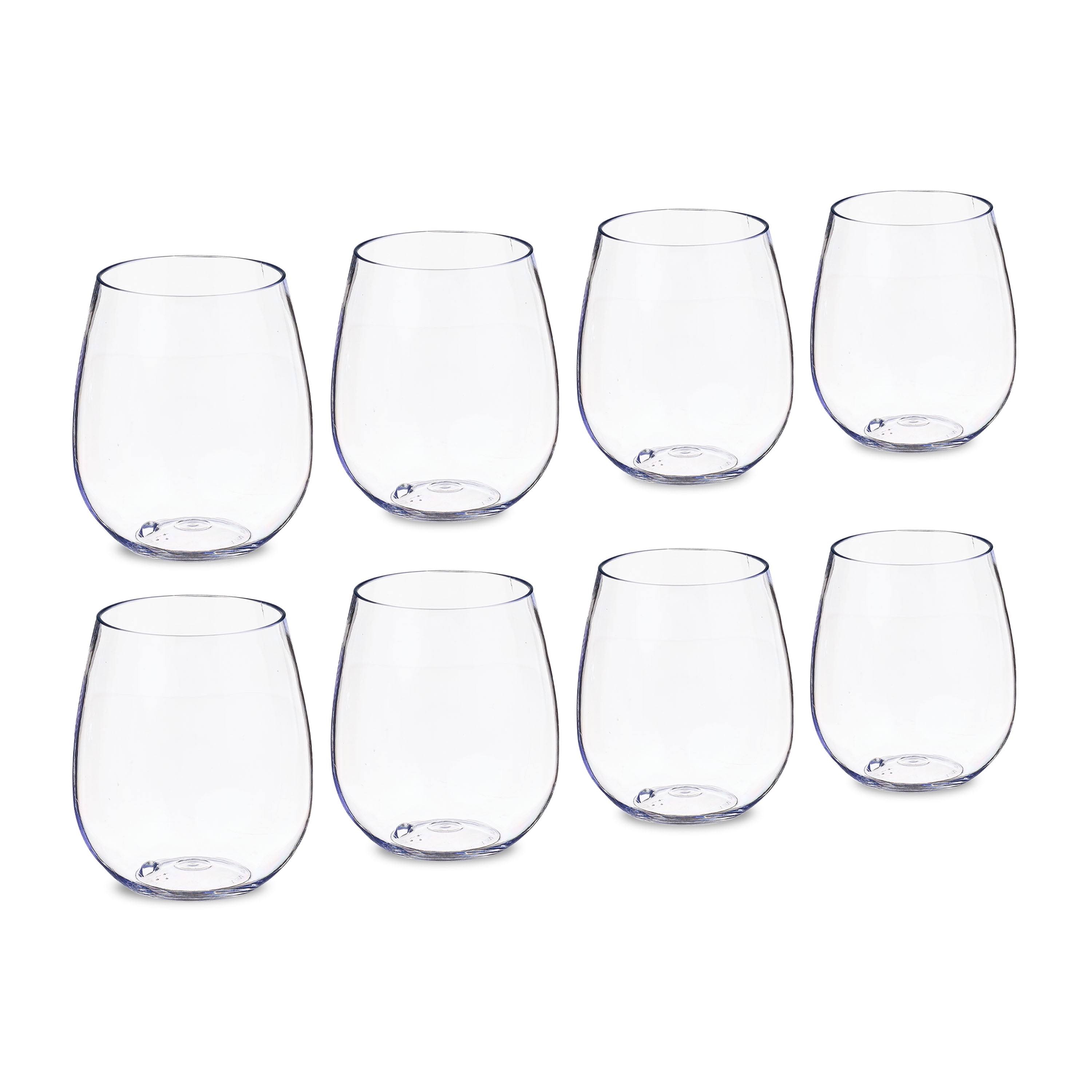 Clear Plastic Wine Glasses 18.3 fl oz