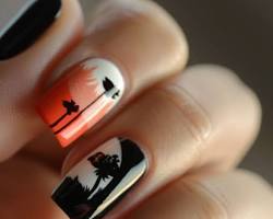 Image de Mother and Child Silhouette Nail Art