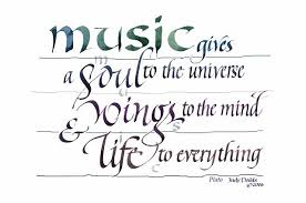 Music quote - Plato Gorgeous calligraphy - Judy Dodds | Words of ... via Relatably.com