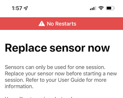 Image of Dexcom sensor Not Started message