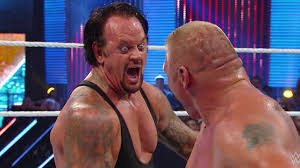 Image result for brock smiles at undertaker