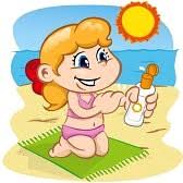 Resultado de imagen de niños usando crema solar en la playa cartoon