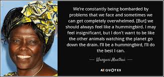 Wangari Maathai quote: We&#39;re constantly being bombarded by ... via Relatably.com