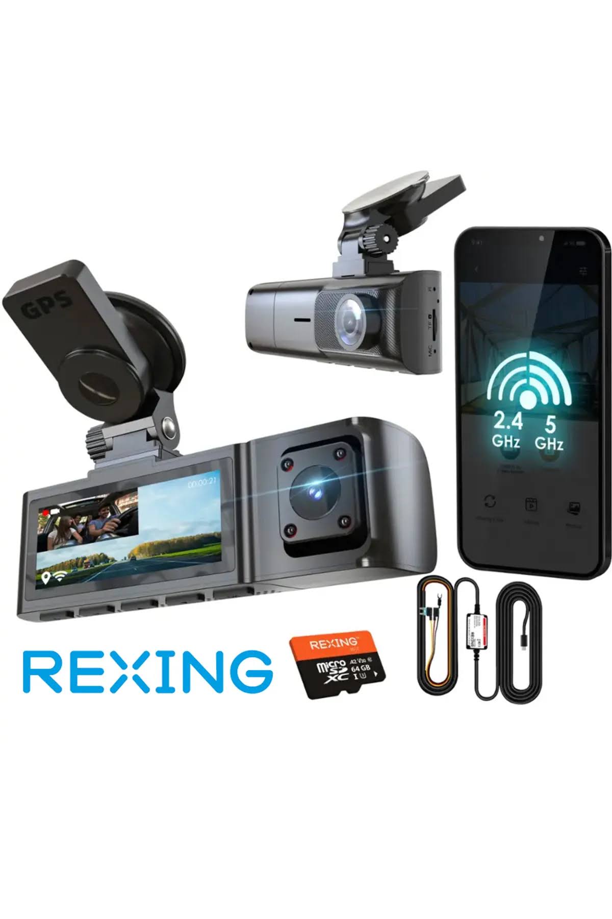 Rexing R316 4K GPS WiFi Front & Cabin Cam